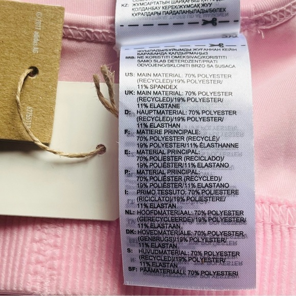 ADIDAS don’t rest alphaskin padded sports bra mesh racerback pastel pink size XS - Picture 9 of 16